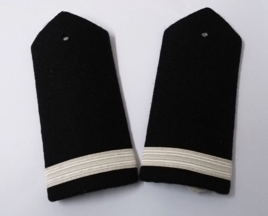 Shoulder Boards Epaulette Black with Silver Stripe Fancy Dress