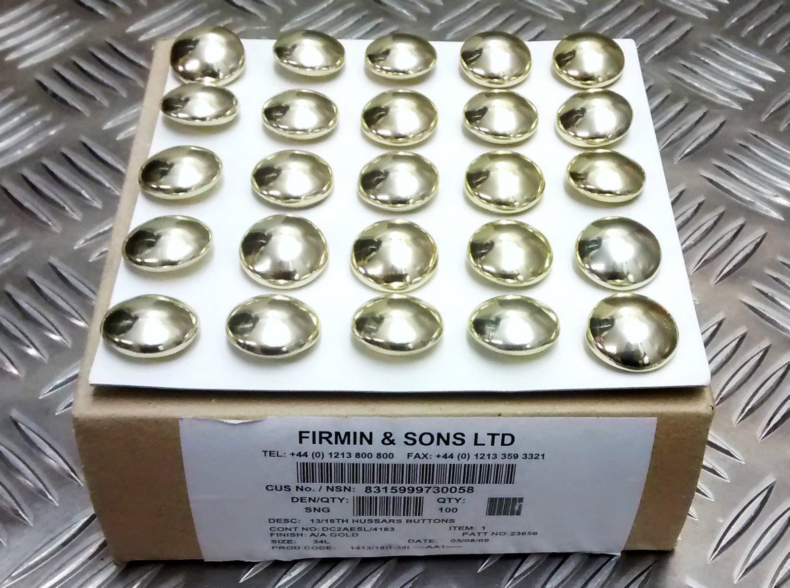 High Quality Gold Coloured Anodized High Sheen plain Metal Buttons - NEW - LOT