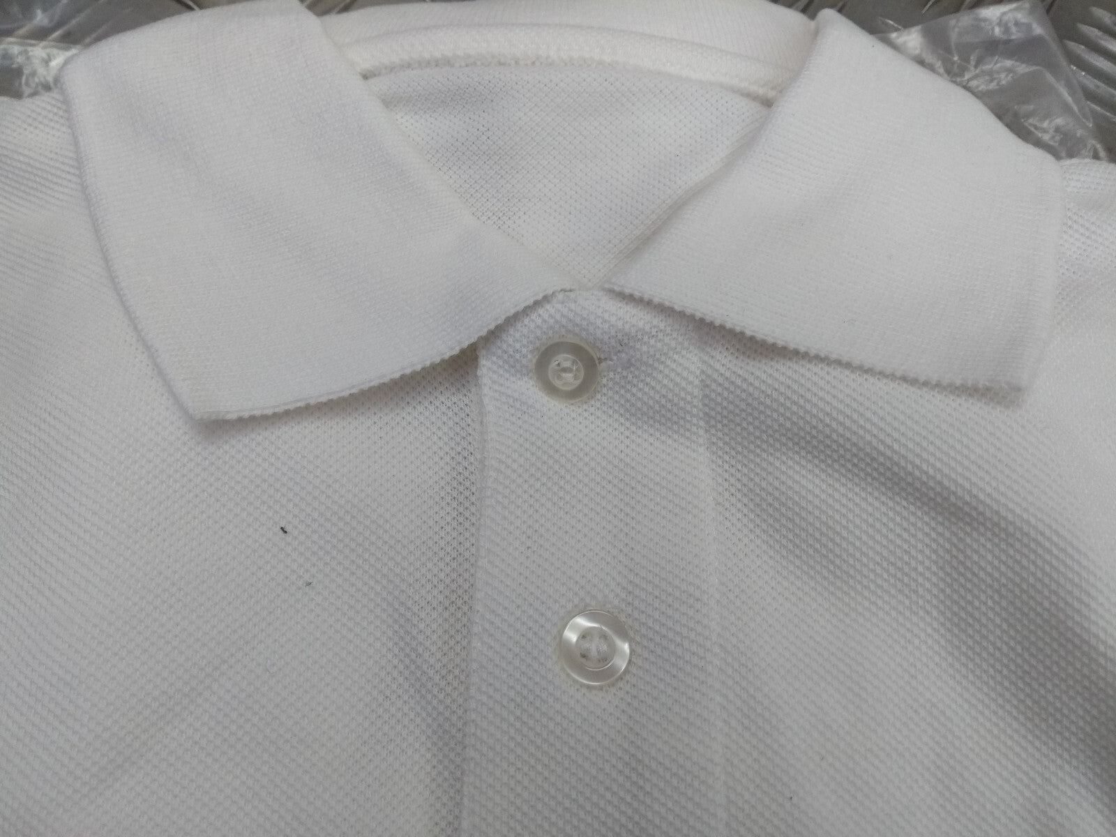 Short Sleeve White Shirt Utility Polo Style Physical Training PT 104cm Large NEW