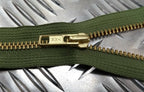 Genuine British YKK 20cm Closed End Metal Zip Zipper Green