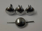 Vintage Buttons Half Dome Split Pin Silver Coloured 1/2" Two Prong X4 ASBT303