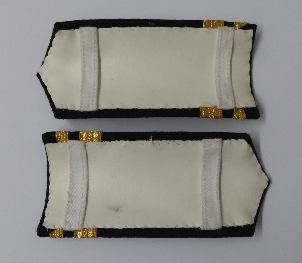 Naval Officers Lieutenant Uniform Shoulder Boards Epaulette Black & Gold Detail