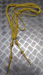 Army Ceremonial Aiguillette / Officers Lanyard Metallic Gold Tip Ends Present