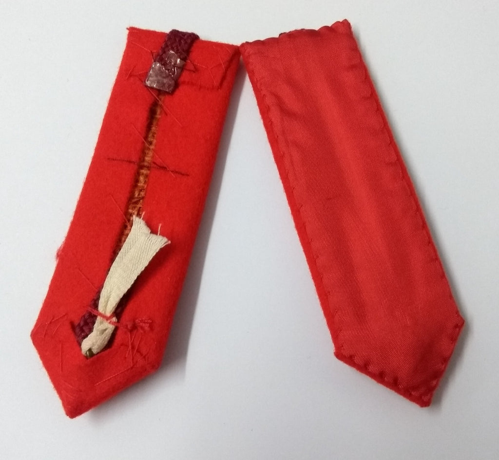 SNR Rank Gorgets Scarlet Red Melton & Maroon Braid Detail For Senior Officers