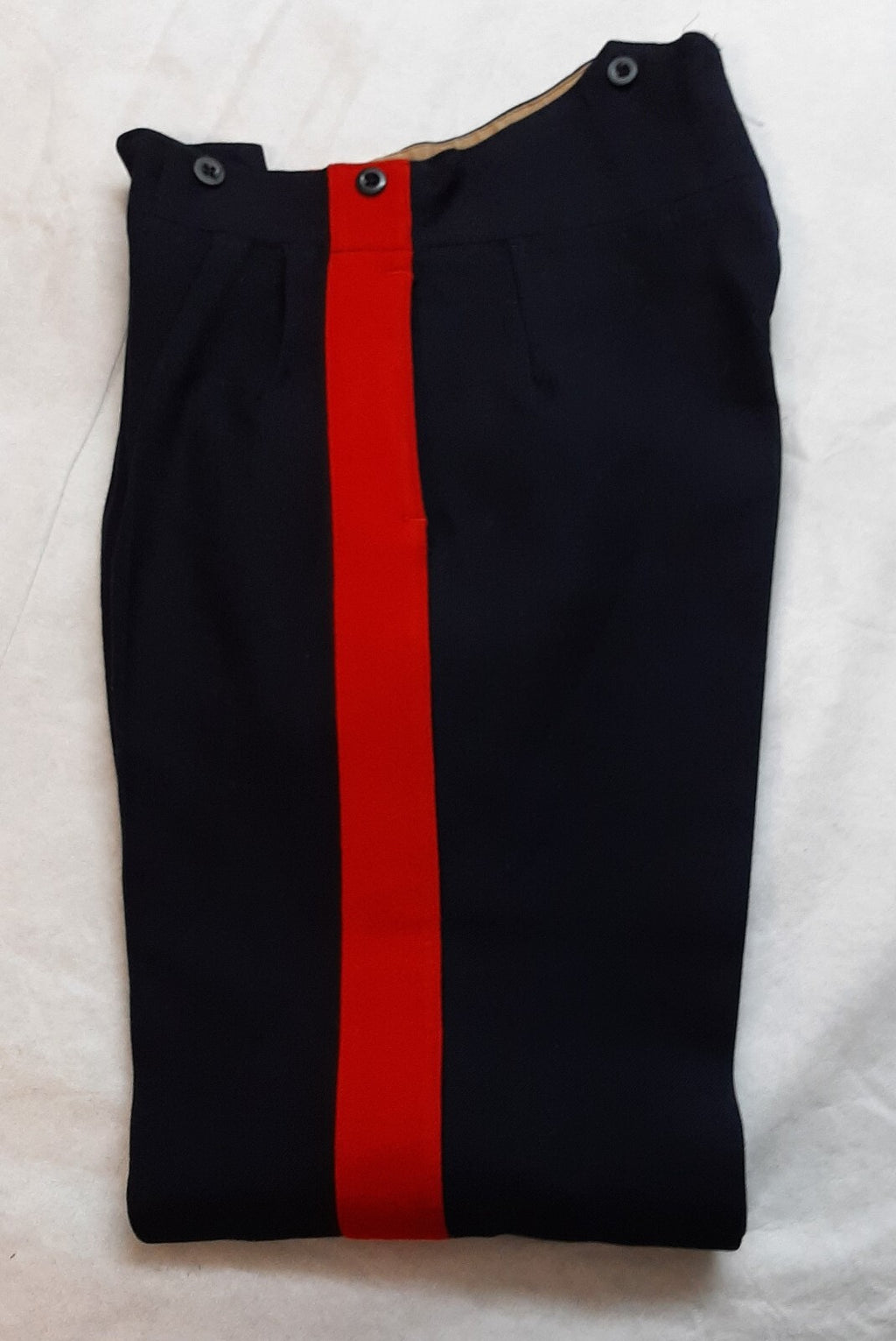 Vintage No1 Trousers 1957 Pattern British Army Red Stripe Blue Other Ranks W31"