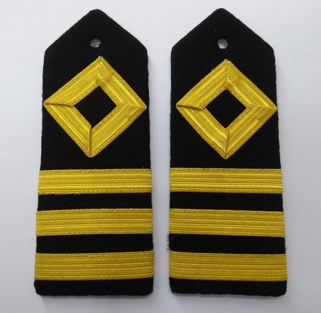 Naval Shoulder Boards / Slides Officers Style Gold Lace Navy NEW