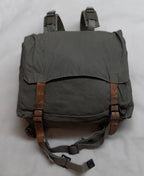 Vintage Army Backpack Cotton Canvas Small Back Pack Field Bag Grey/Green