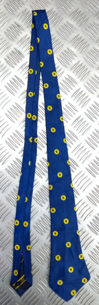 Navy Blue Polyester Tie with Black / Yellow Spider Motif - NEW