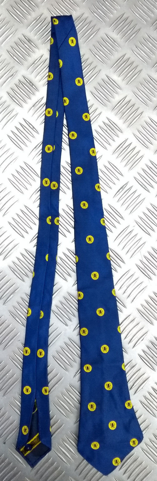 Navy Blue Polyester Tie with Black / Yellow Spider Motif - NEW