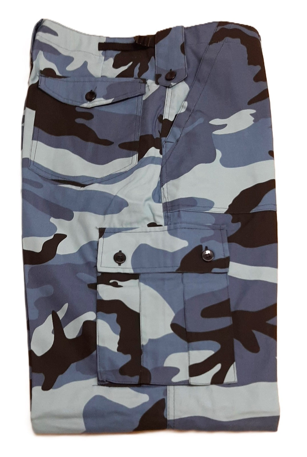 Midnight Blue Camo Military Style Combat Cargo Trousers - 36"-40" - Used