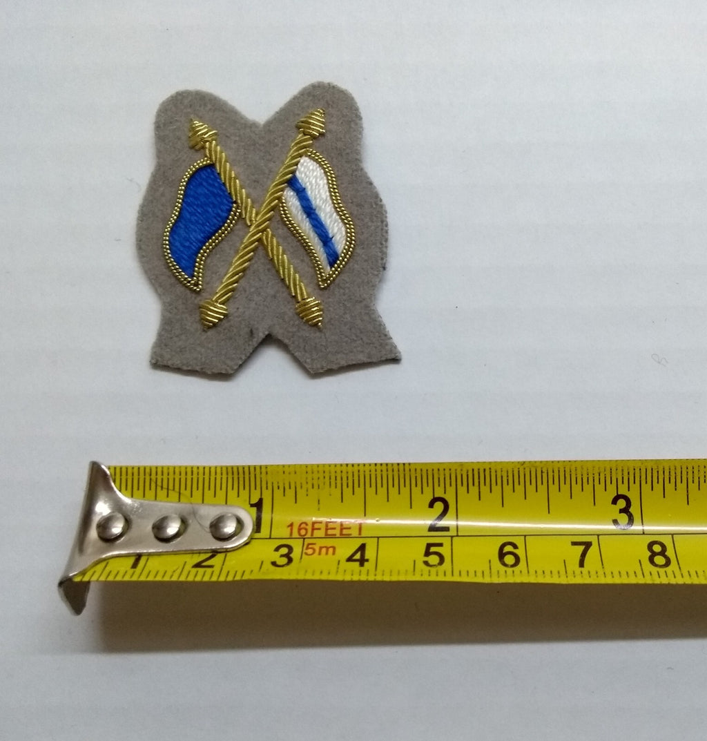 Mess Kit Badge Signallers Grebe Grey British Army Hand Embroidered Patch