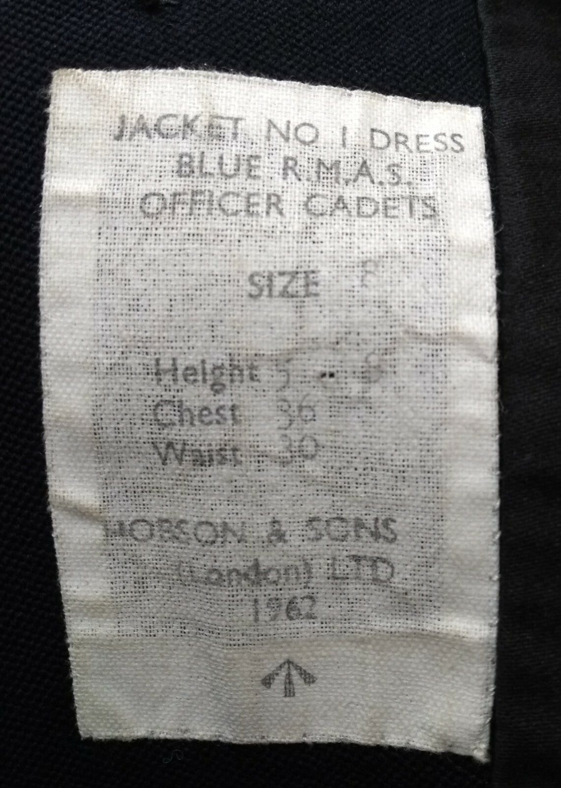 Vintage No1 Jacket 1962 Pattern No Buttons Insignia Removed Hobson RMAS