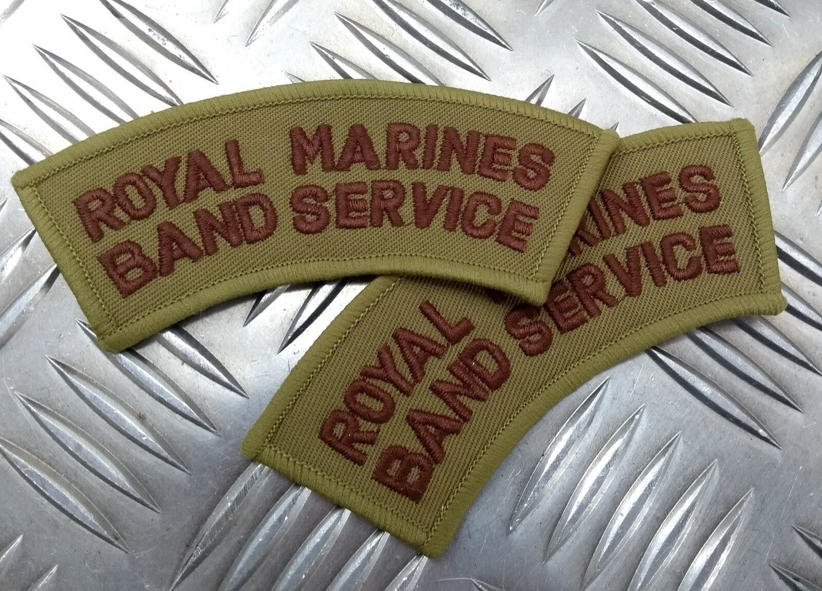 Genuine British Naval RM 'ROYAL MARINES Band Service' Shoulder Patches - NEW