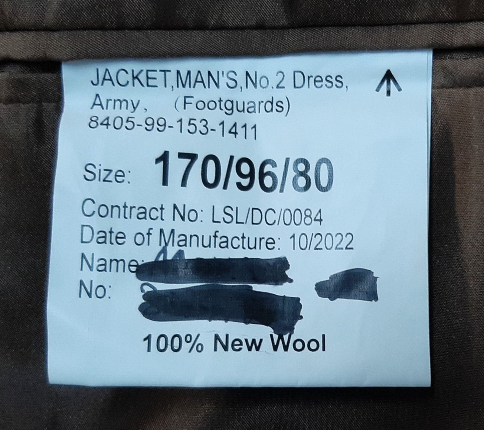 Scots Guards Jacket British Army FAD No2 Uniform Dress With Buttons 170/96/80cm