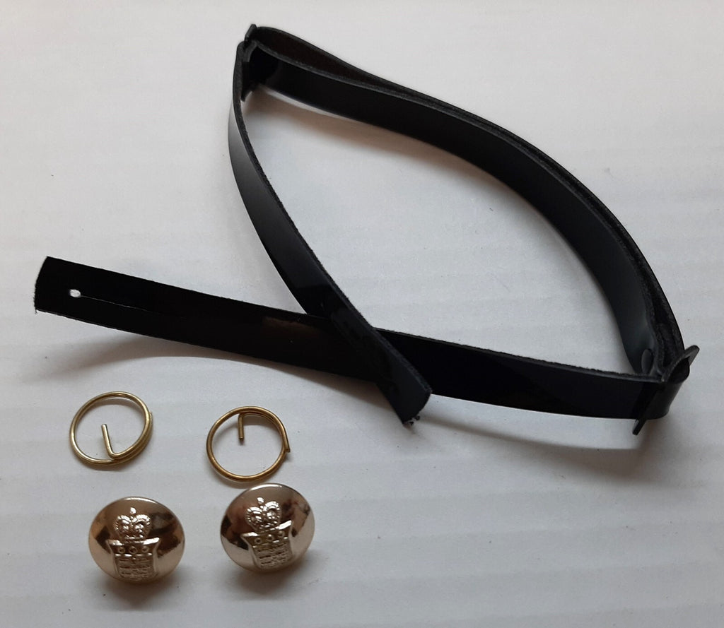 RAOC Chinstrap Set British Army Complete Ordnance Corps With Buttons & Rings