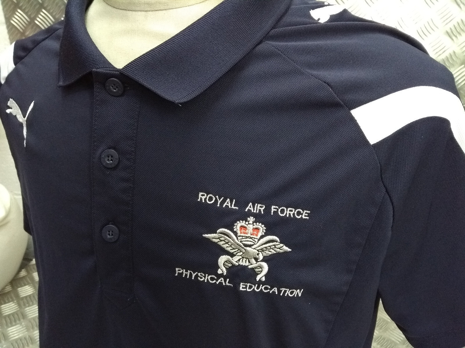 PUMA PowerCat 5.10 Polo Shirt with RAF Royal Air Force Physical Education Logo