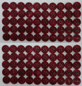 100 Vintage Buttons 4 Hole Shirt / Shank Anchors Pearlesque RED Wine 10.7mm NOS