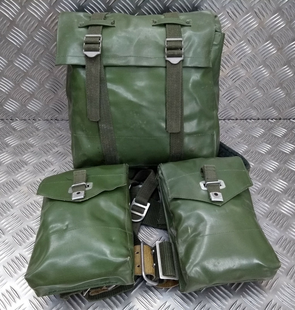 Genuine Vintage Army Issue Heavy-duty Backpack Belt Harness & Pouch Set PVC