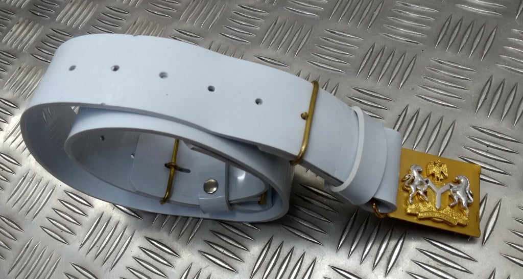 White PVC Belt Hi Sheen Nigerian Issue For Ceremonial & Parade Duties
