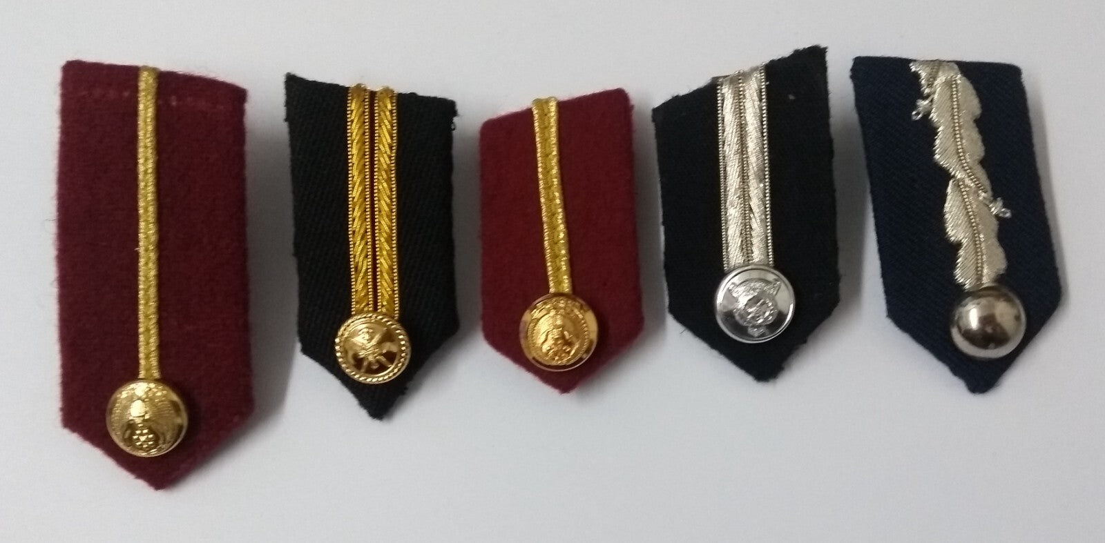 Assorted Gorgets Various Officers Issue For Collectors 5X Single Collar Tabs