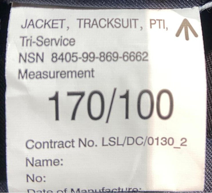 PTI Tri Service Tracksuit Jacket Blue Genuine British MoD All Sizes NEW