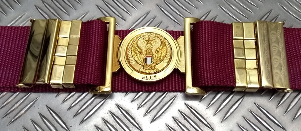 Abu Dhabi Belt Maroon Nylon With Buckle For Ceremonial & Parade Duties