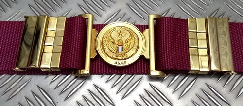 Abu Dhabi Belt Maroon Nylon With Buckle For Ceremonial & Parade Duties
