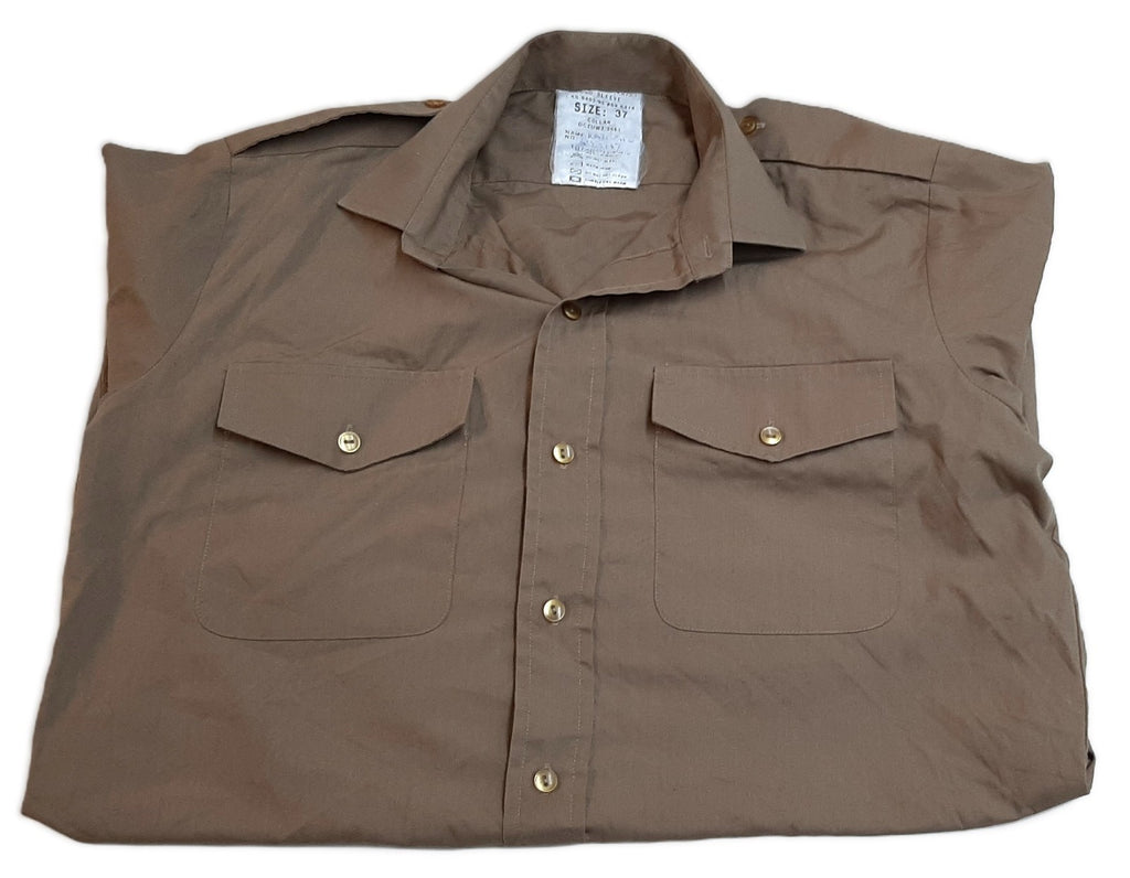 Army Style Khaki Shirt British Dress Long Sleeve Size 37cm