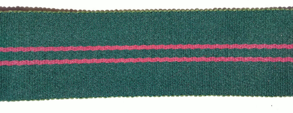 Dark Green & Red 64mm Stable Belt Material Genuine British Made / Sold by 50cm