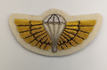 Parachutist Wings Badge British Embroidered Gold on White Lancers