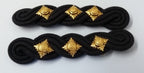 Captain Shoulder Cords British Made Rank Pips Bath Stars on Navy Blue Cord