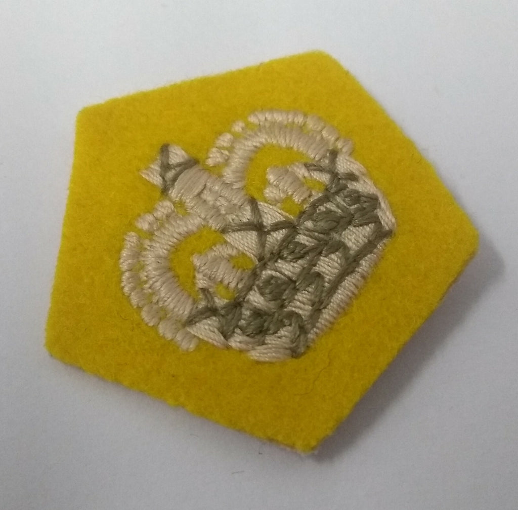 Genuine Vintage British ⅝" Khaki & White Crown on Yellow Felt NEW