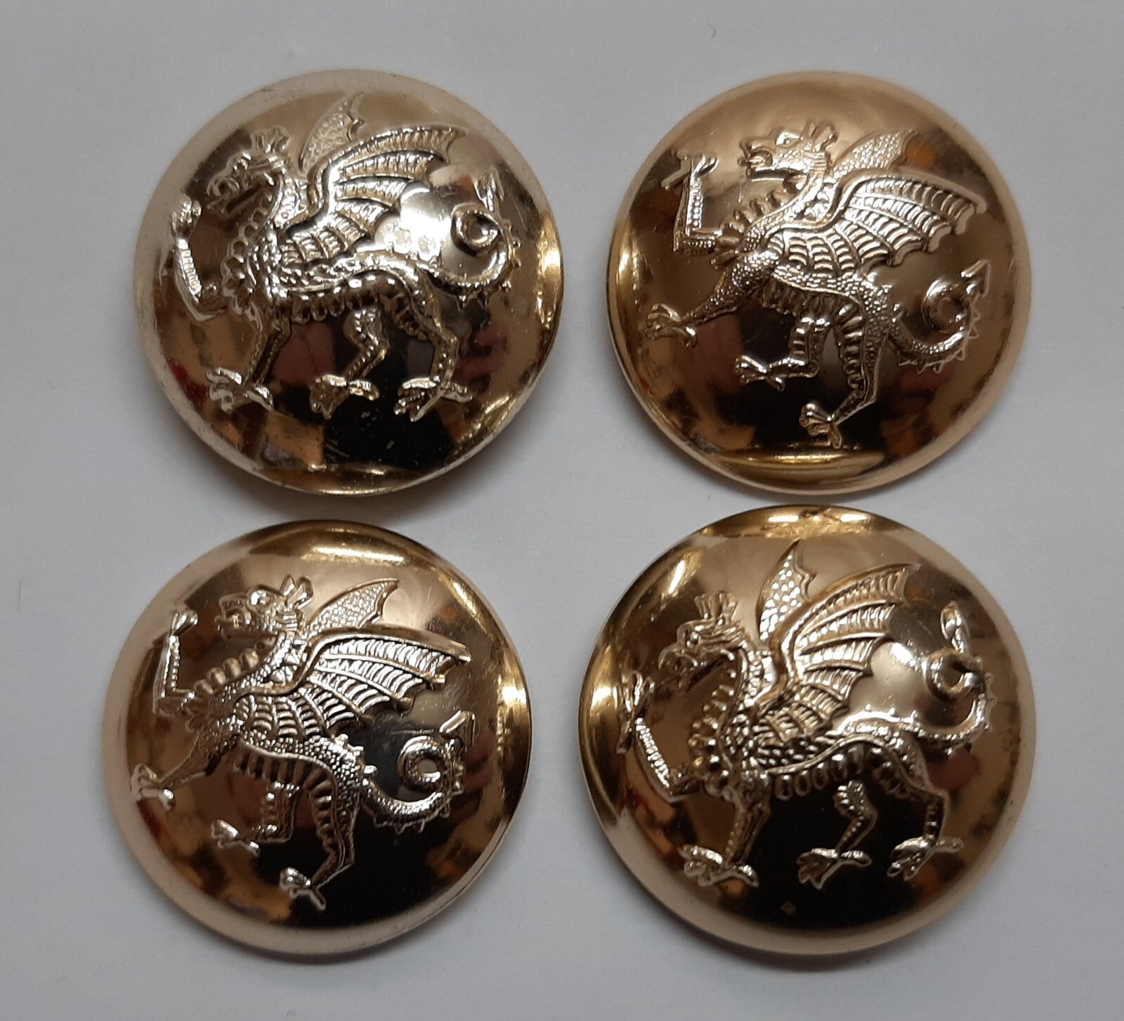 RRW Large Buttons British Royal Regiment of Wales Insignia 40L No1/2 Dress X4