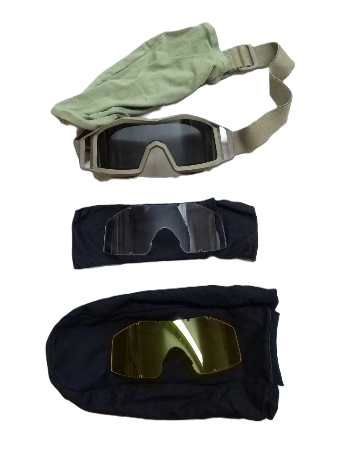 Army Ballistic Goggles British Revision Wolf Spider Desert Coyote 3 Lens Kit