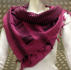 100% Cotton Shemagh / Arab Scarf / Pashmina / Wrap / Sarong. Black on Pink - NEW