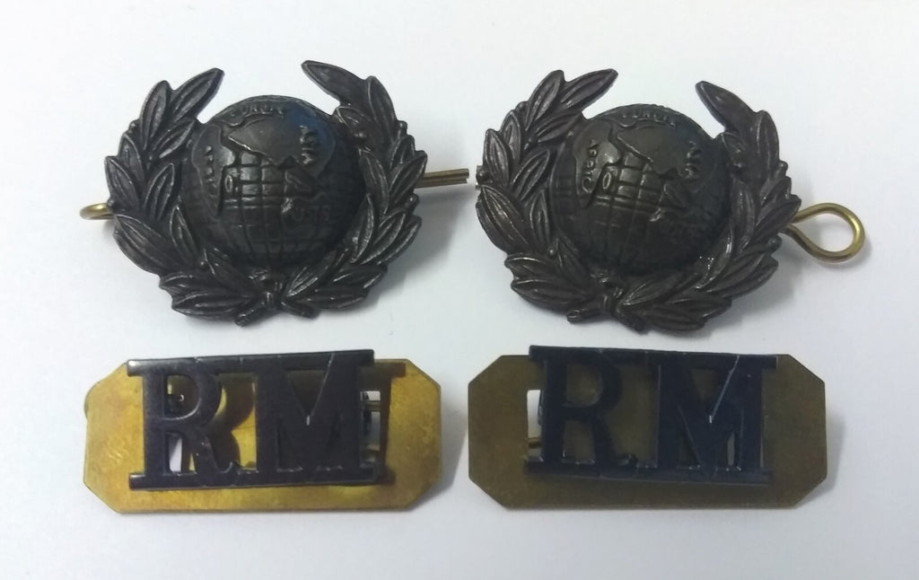 RM Royal MArines No5 Jacket Titles & Collar Dogs Subdued