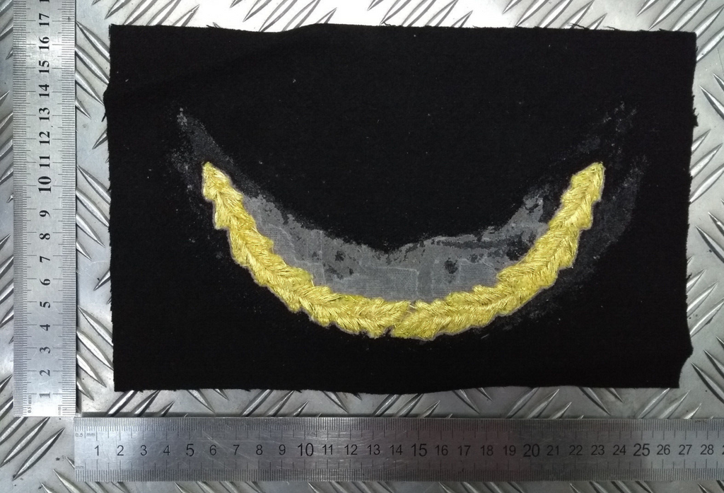 Officers Gold Mylar Oakleaf Braid Uncut Cap Peak Gold on Black Cloth