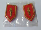 Army Gorgets Gold Braided Knife / Dagger With Decorative Border With Clip Back