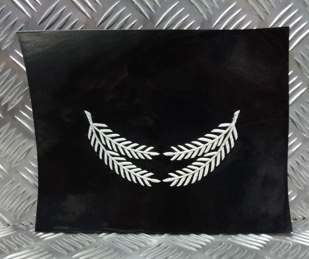 Officers Double Palmleaf Braid Uncut Cap Peak Silver on Black British Made