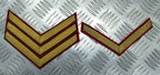Gold Wire Chevrons Vintage Rank Bar Embroidered Arm Patches