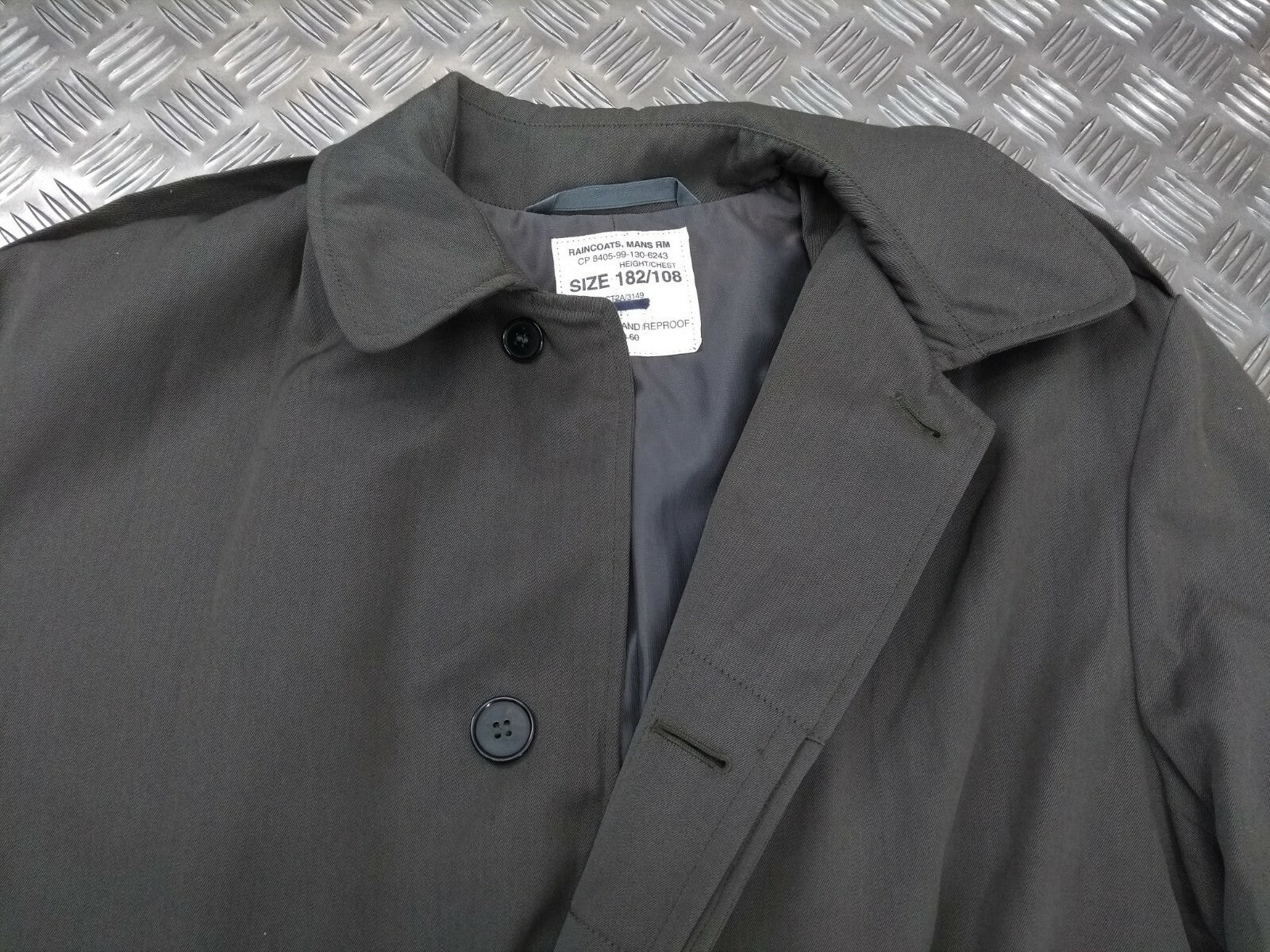 RM Raincoat Genuine Vintage British Marines Green Single Breasted - Asst Sizes