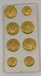 Solid Brass Gilt Finish Blazer Buttons set of 8 in 3 different Designs
