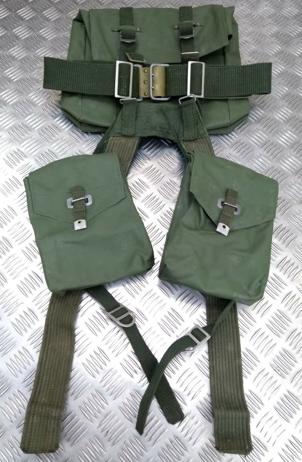 Vintage Army Issue Heavy-duty Backpack Belt Harness & Pouch Set Vinyl