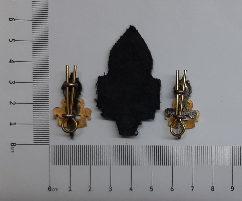 RAEC Hat / Cap Badge & Collar Badges Vintage Hand Embroidered R.A.E.C