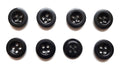 Vintage Buttons X8 British Small Four Hole Black For Fly Closures ETC
