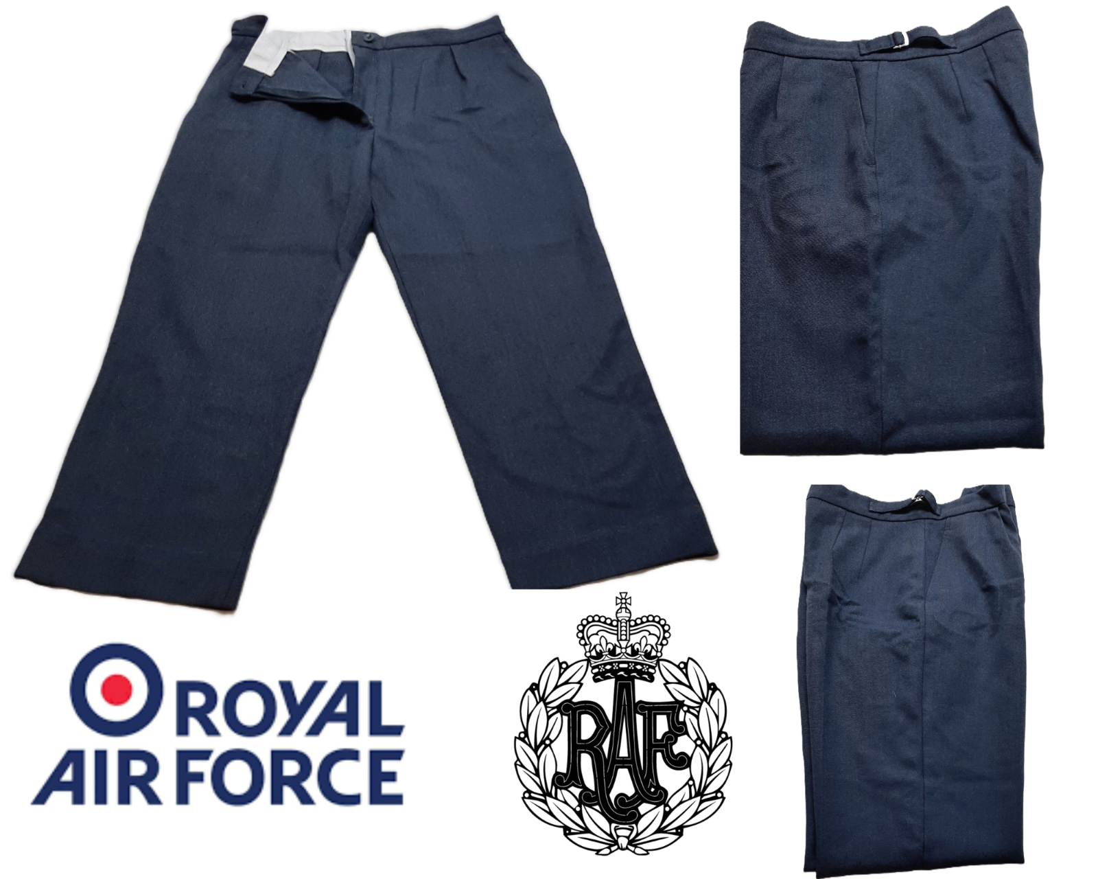 WRAF No2 Slacks British Royal Air Force Old Pattern Blue-Grey Dress 88cm