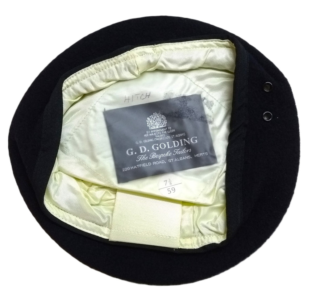 Navy Blue Beret Goldings Officers' Pattern Wool / Silky Lining & Petersham Trim