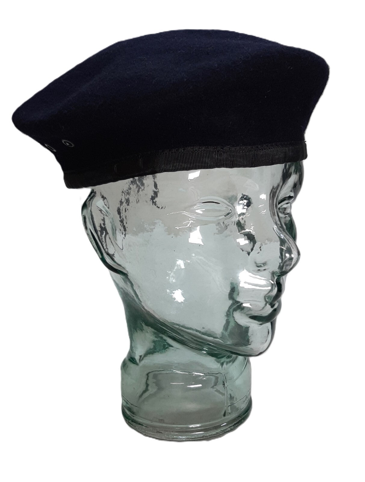 Officers Pattern Beret Dark / Navy Blue With Petersham Rim & Eyelets Assorted