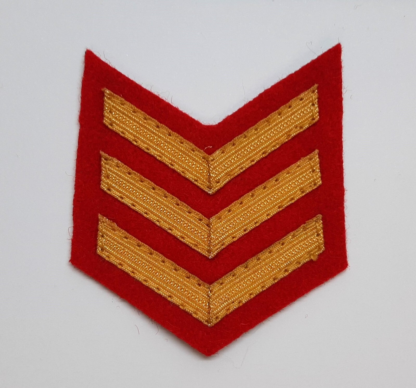RM Mess Kit Badge British Royal Marines Sergeant Rank Chevron 3 Bars Braided