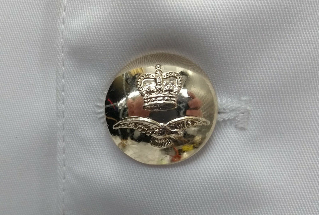 British White Mans Stewards Jacket Buttoned RAF Royal Air Force White w Royal Blue Piping
